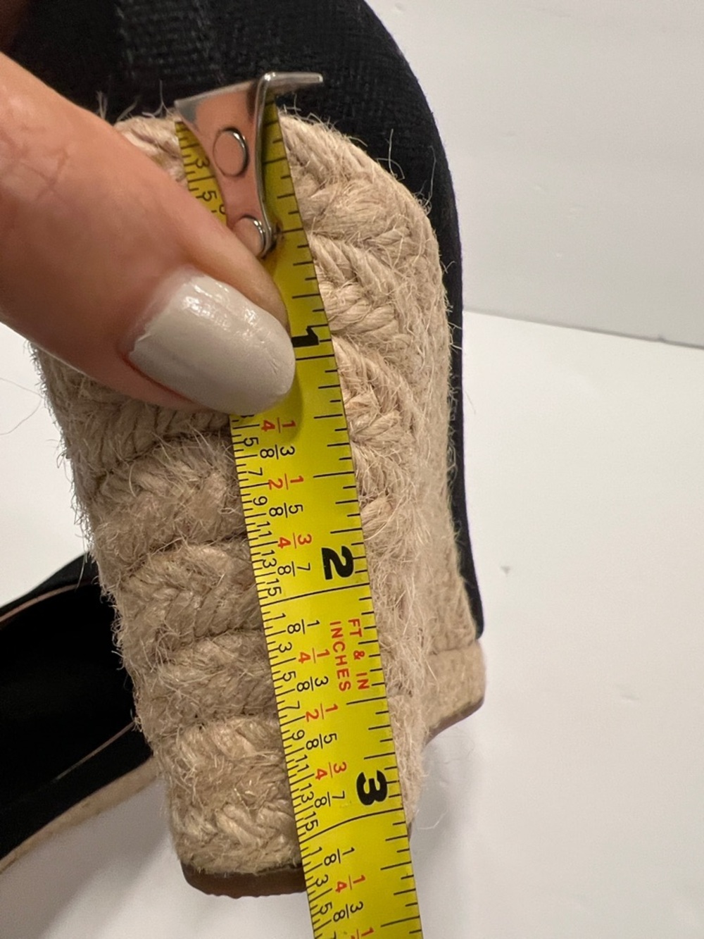 J. Crew Black Canvas Espadrille Wedge Pumps size 81/2 - Picture 7 of 7